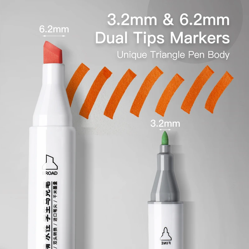 

12/24/36Pcs Alcohol Markers Pen Dual Tip Art Marker Double-head Artist Supplies Sketching Color Pens Stationery Set