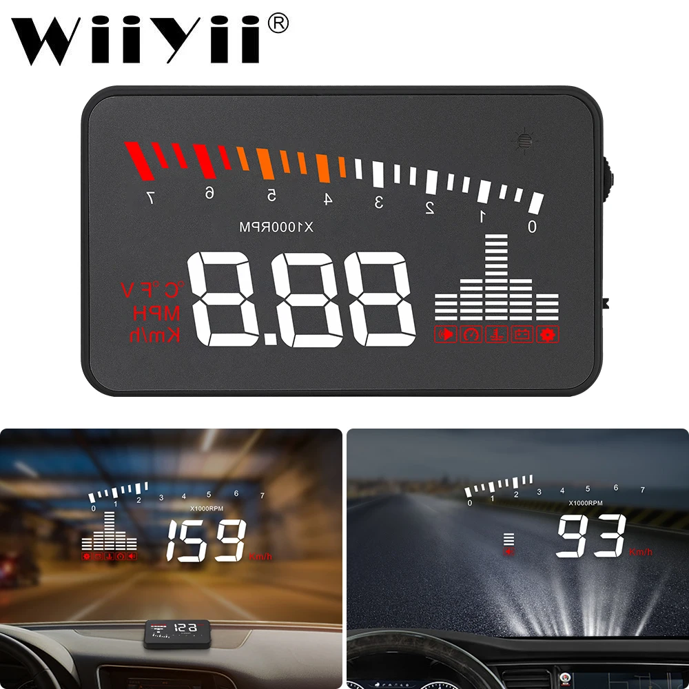 Автомобильный проектор скорости на лобовое стекло HUD X5 OBD2 EUOBD|Проекционный