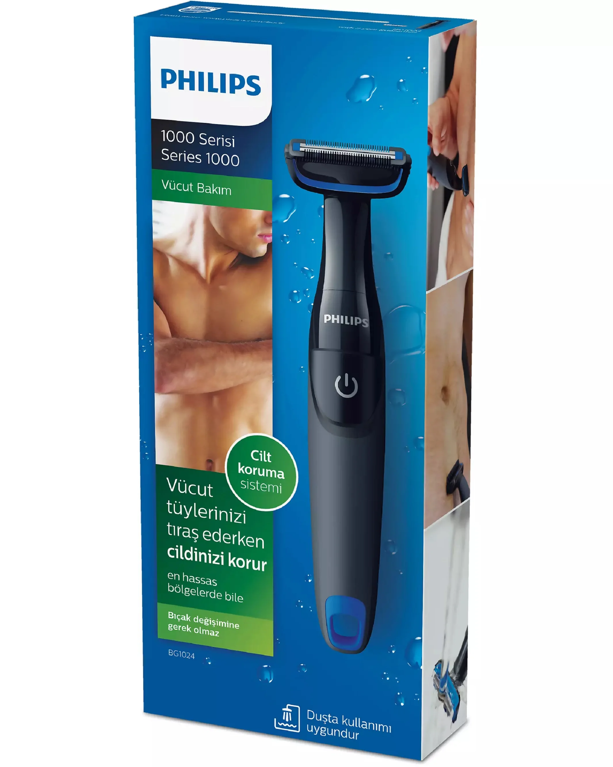 Бритва для тела Philips BG1024 / 15 обрезает волосы защищает кожу даже в чувствительных