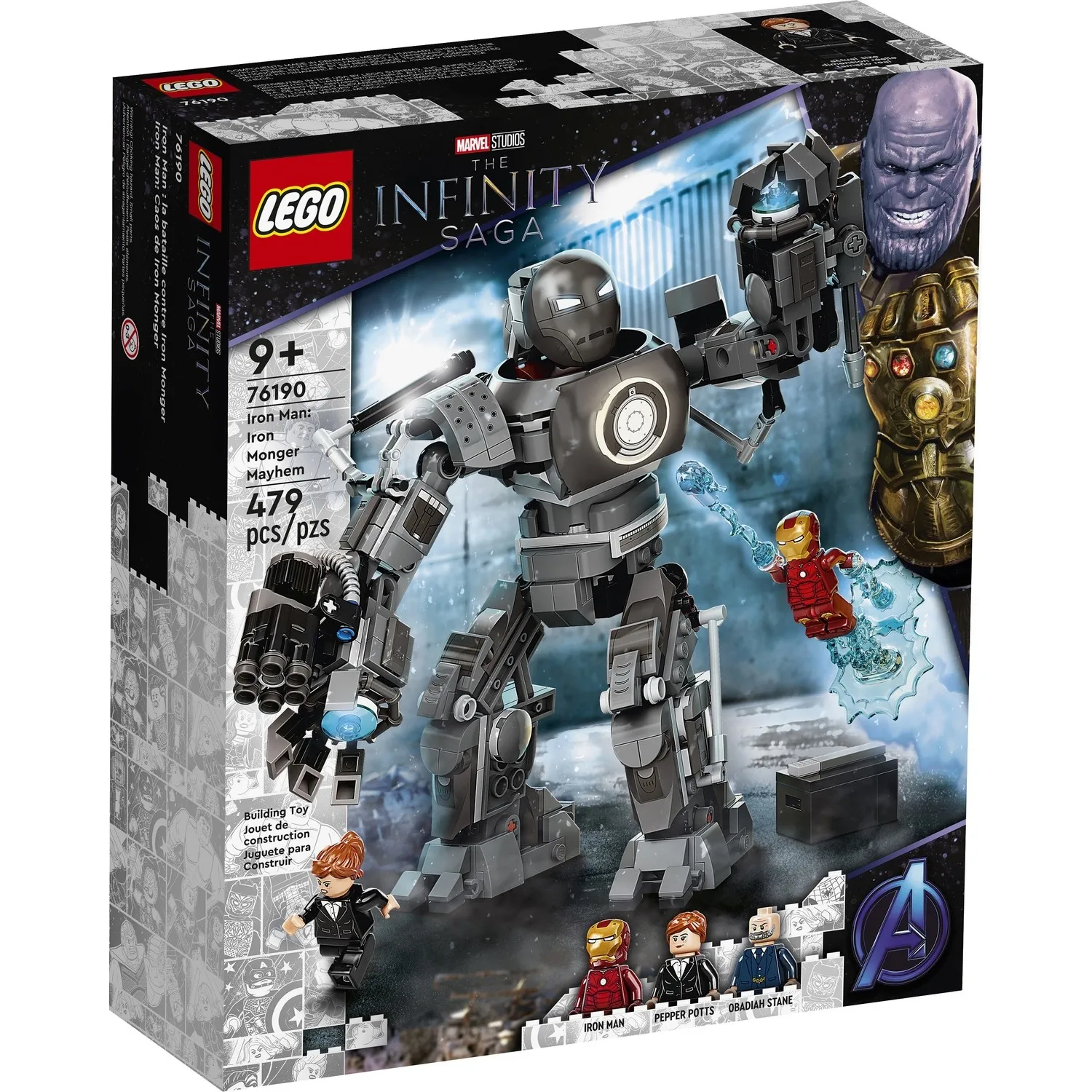 Lego Marvel Железный Человек 76190 Монгер Хаос Набор Мстители Мех Строительная игрушка
