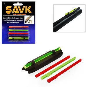 savk fiber optic shotgun sight hunting shooting high visibility universal magnetic front side red green dot set for all shotguns free global shipping