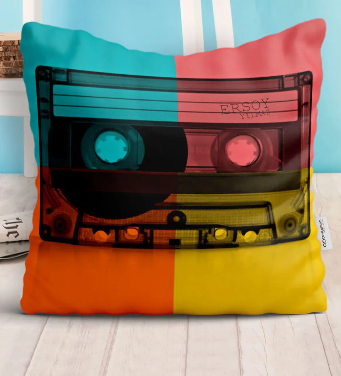 

Personalized Retro Cassette Satin Pillow decorate Pillow-1