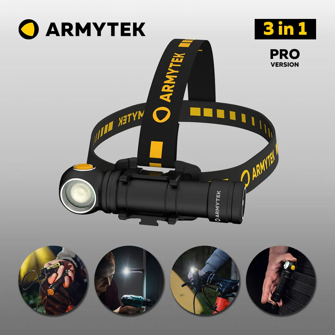 Светодиодный налобный фонарь Armytek Wizard C2 Pro Max мульти-фонарь с зарядкой от USB 3 в 1