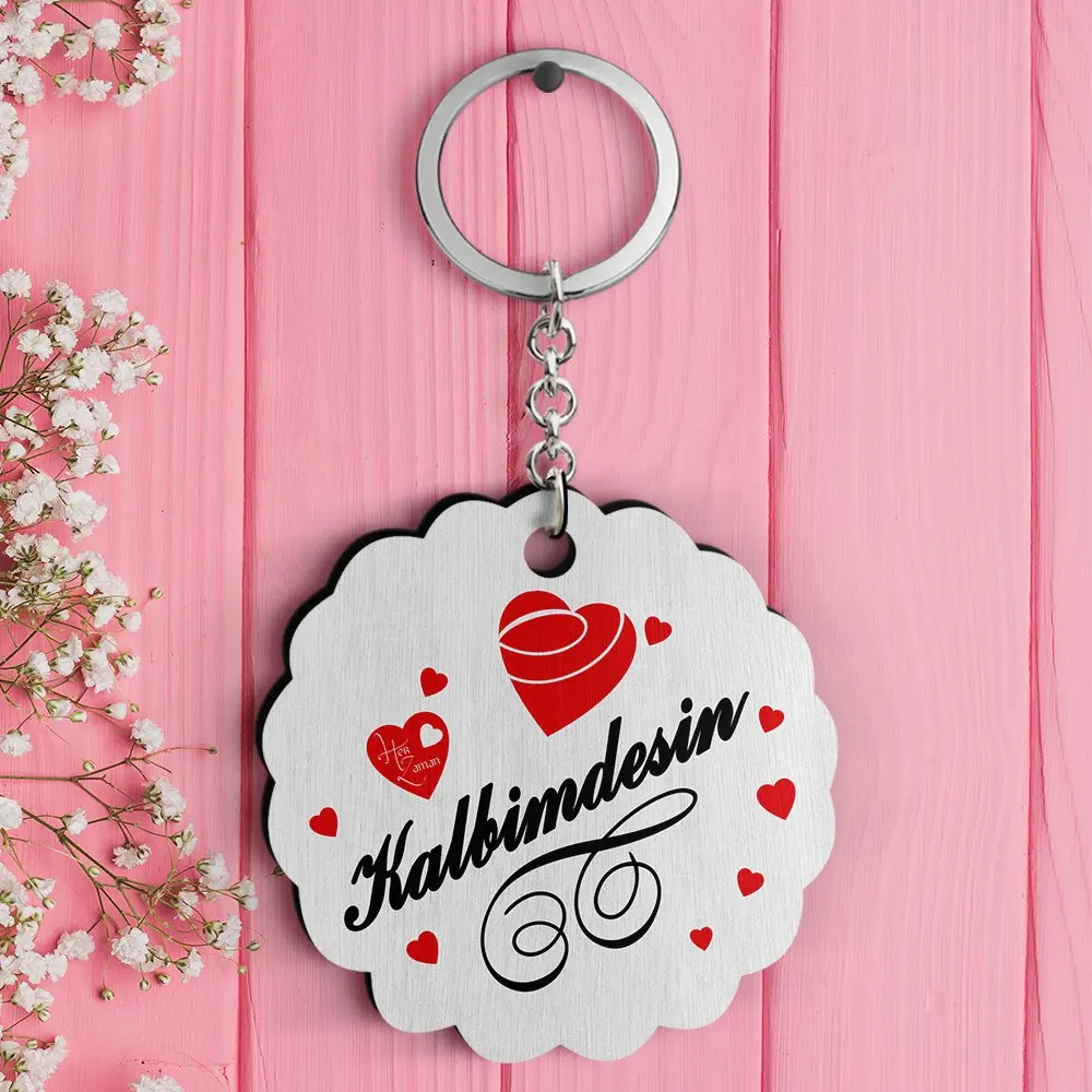 

Персонализированные ко Дню Святого Валентина дизайн деревянные Keychain-17