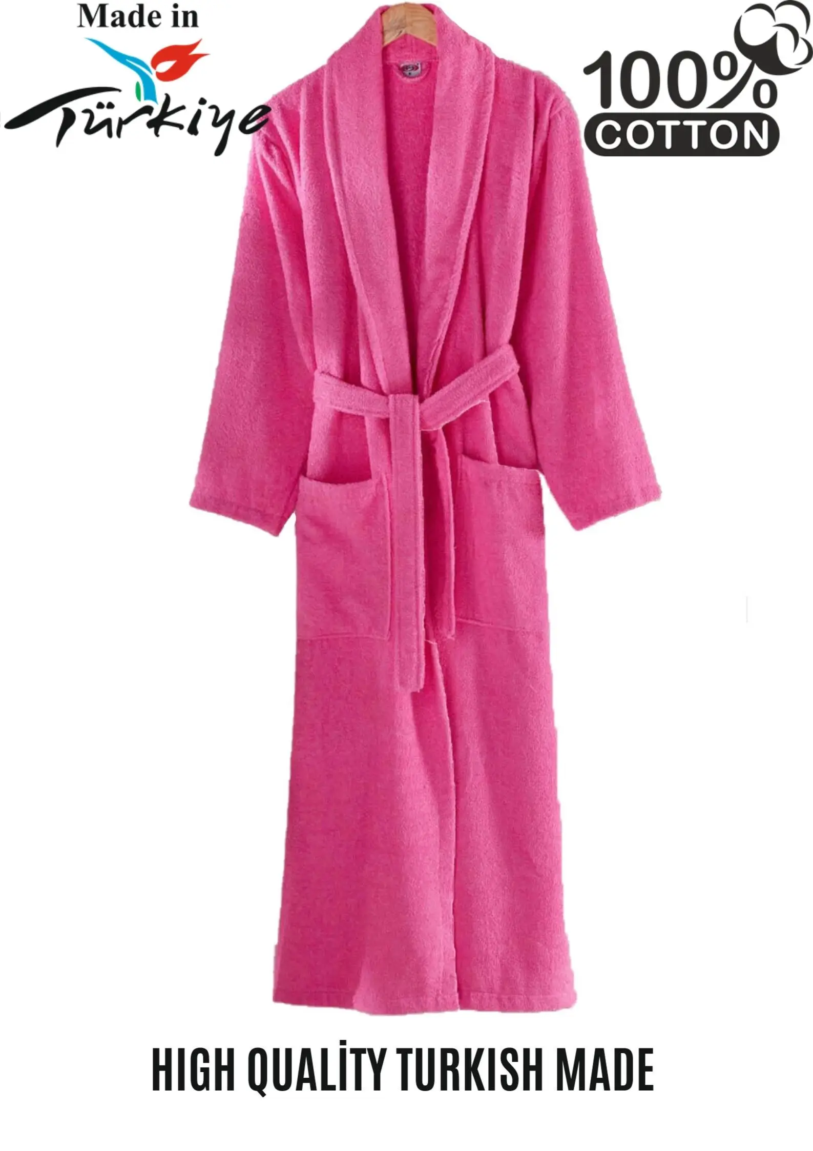 

%100 COTTON PNK BATHROBE