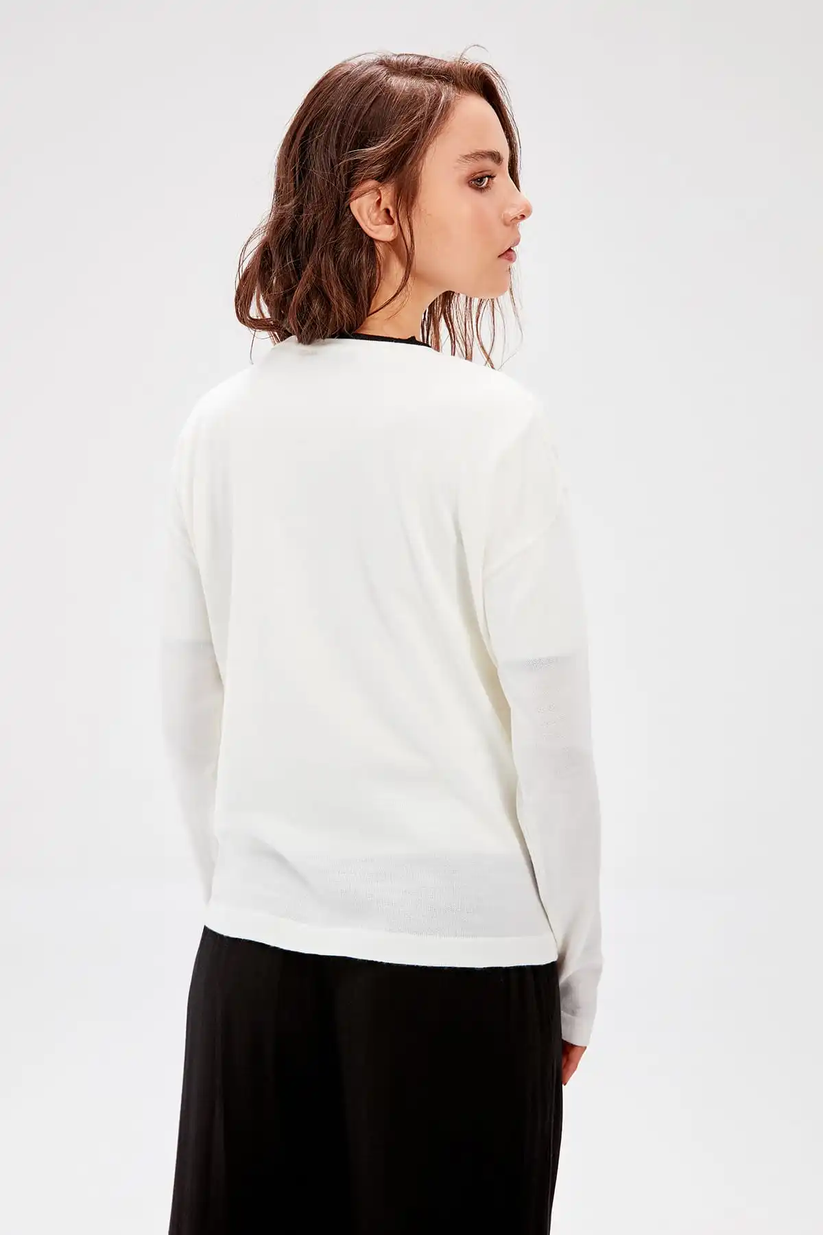 Trendyol экрю косой ленты детальный кардиган TWOAW20HI0018