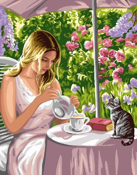 Картина по номерам Женщина с котенком 40х50 см | Игрушки и хобби