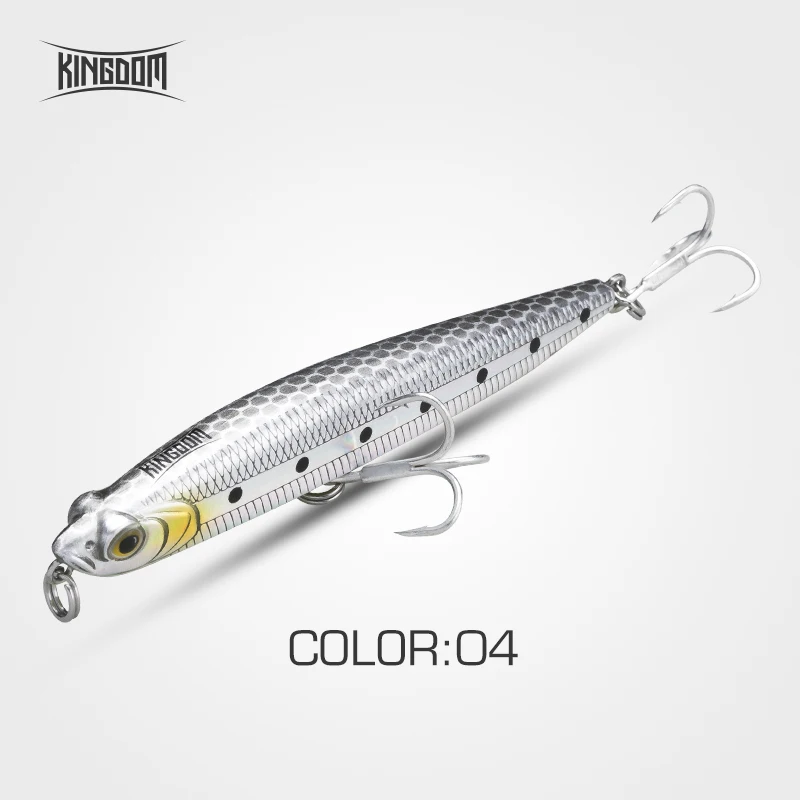 Kingdom Fishing Тонущая приманка карандаш 95 мм 19 г 80 мм 14 г 70 мм 9 г искусственная жесткая приманка воблеры Новое поступление для морского окуня модель 7504 - Цвет: Color 04