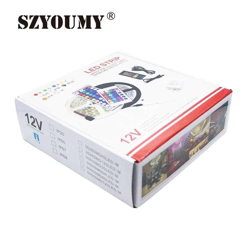 SZYOUMY 5 м 2835 водонепроницаемая светодиодная лента RGB IP65 полоса света 12 в 60
