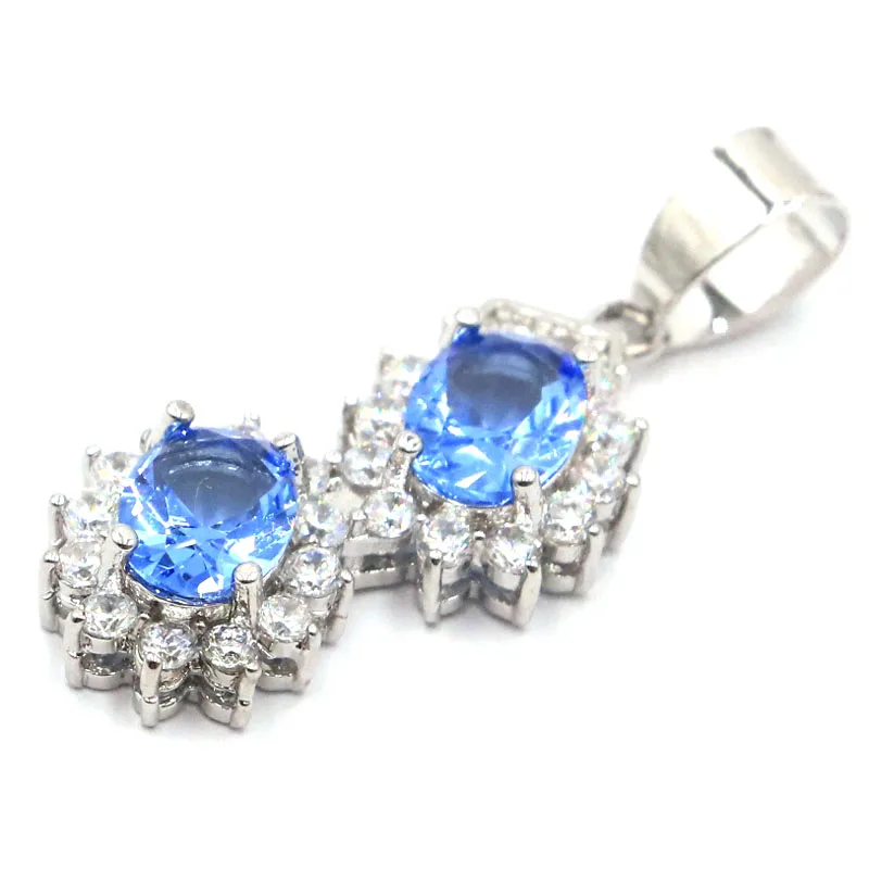 34x13 мм Потрясающие создала Лондон Голубой топаз фиолетовый танзанит кубический