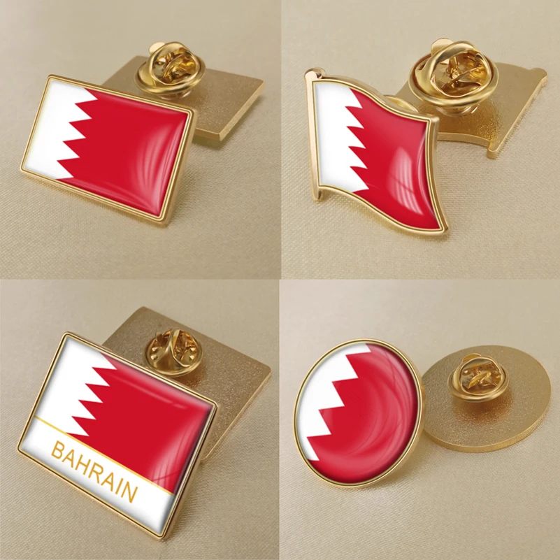 Coat of Arms of Bahrain Bahrainese Map Flag National Emblem National Flower Brooch Badges Lapel Pins