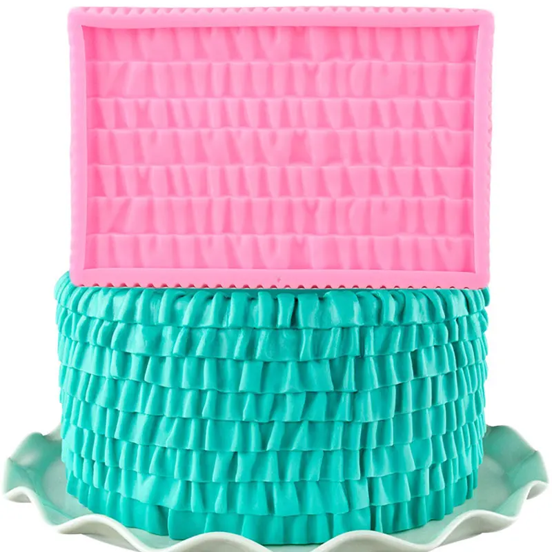 

3D Folded Lace Fondant Mold Cake Border Silicone Mould Cookie Baking Cake Decorating Tools DIY Candy Resin Clay Chocolate Molds