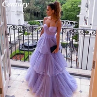 elegant purple prom gown long prom dresses sweetheart tulle ruffles evening dresses tiered celebrity dress a line party dresses