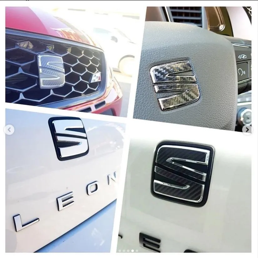 Наклейка на эмблему SEAT LEON MK3 Виниловая Фольга клейкая наклейка 457543599|Наклейки