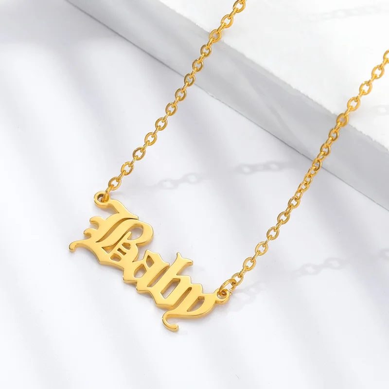 Babygirl Princess Necklace Chain for Women Girl Pendant Necklaces Gold Stainless Steel Jewelry Ketting Collar Gift | Украшения и