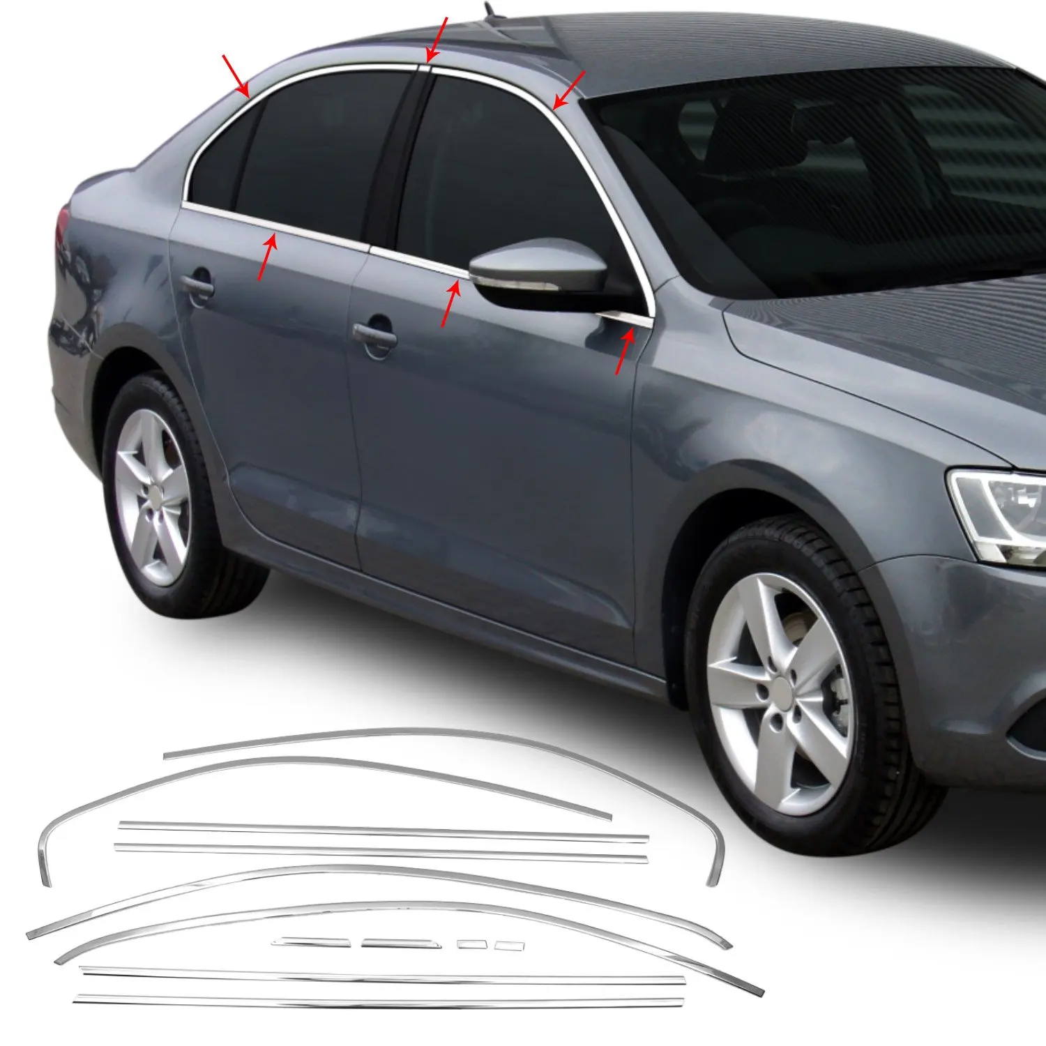 

VW Jetta Chrome Glass Frame 12 Piece Stainless Steel (2011-)