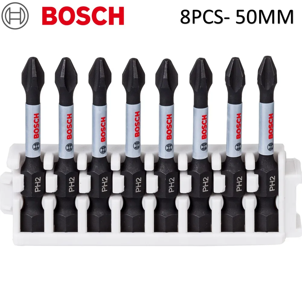 Немецкая Профессиональная отвертка Bosch ударные клавиши 8 шт. PH2 50 мм-25 мм