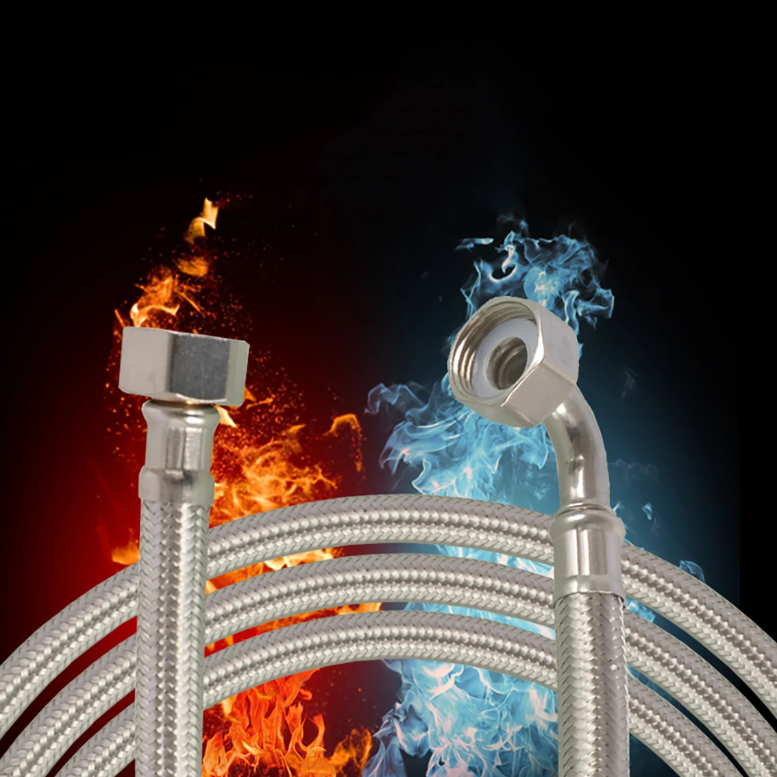 

1Pc 304 SS 1/2" BSP Female Thread 20 30 40 50cm Toilet Water Weaved Plumbing Hot&Cold Hose Bathroom Heater Joint Corrugated Pipe