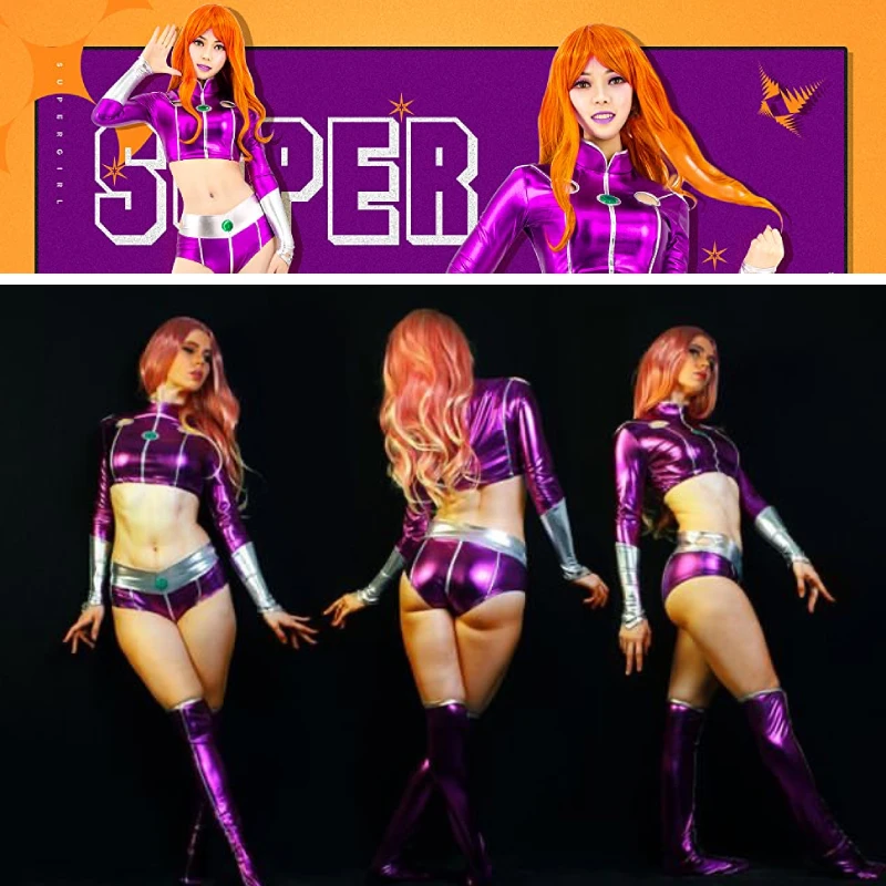 Women TV Movies Cosplay Costume Spandex Zentai Suit Halloween Party Uniform Set Woman Female NEW Sexy Purple Bodysuit Stockings