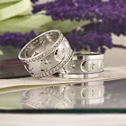 Комплект свадебных колец SILVERFONI из серебра 925 пробы для мужчин и женщин, ювелирные изделия ручной работы, Подарок на годовщину, Золотая тарелка нового сезона