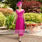 Lakshmigown, ярко-розовое платье для матери жениха, длиной ниже колена, 2022, формальное платье для гостей на свадьбу, вечеринку, платье с открытыми плечами, Vestido de Madrinha