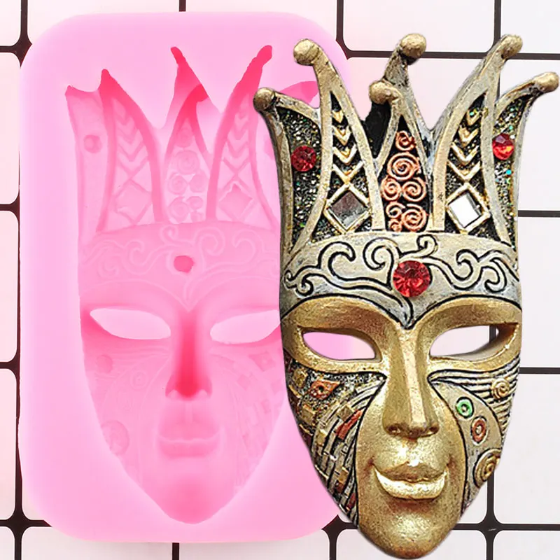 

3D Mask Cake Border Fondant Mold DIY Candy Resin Clay Chocolate Mold Cookie Baking Silicone Cake Decorating Tools