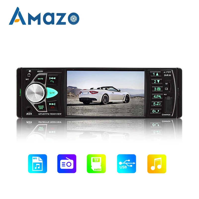 Автомагнитола 1 Din MP5 плеер Bluetooth мультимедиа AUX стереовыход U-диск TF-карта ридер 12 В