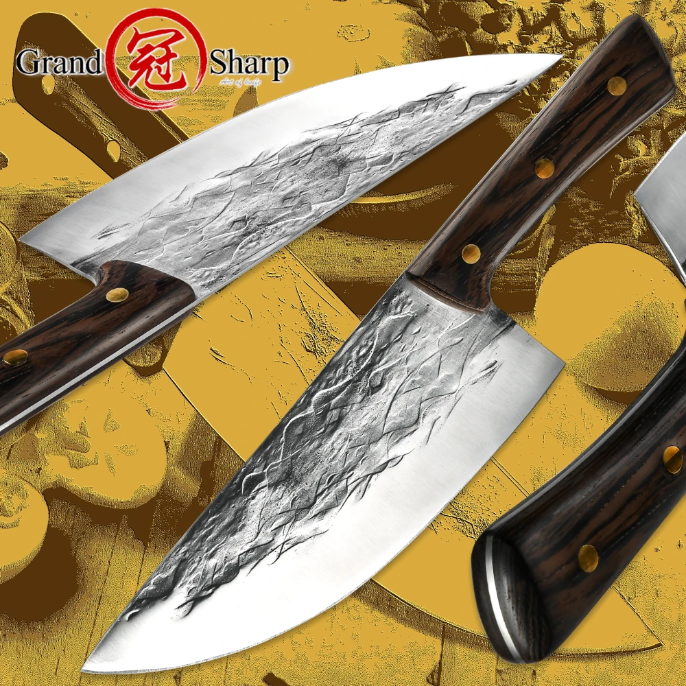 Meat Vegetable Cleaver High Carbon Steel Chinese Chef Knife Sharp Kitchen Butcher BBQ Camping Cooking Tools Dropshipping Service |