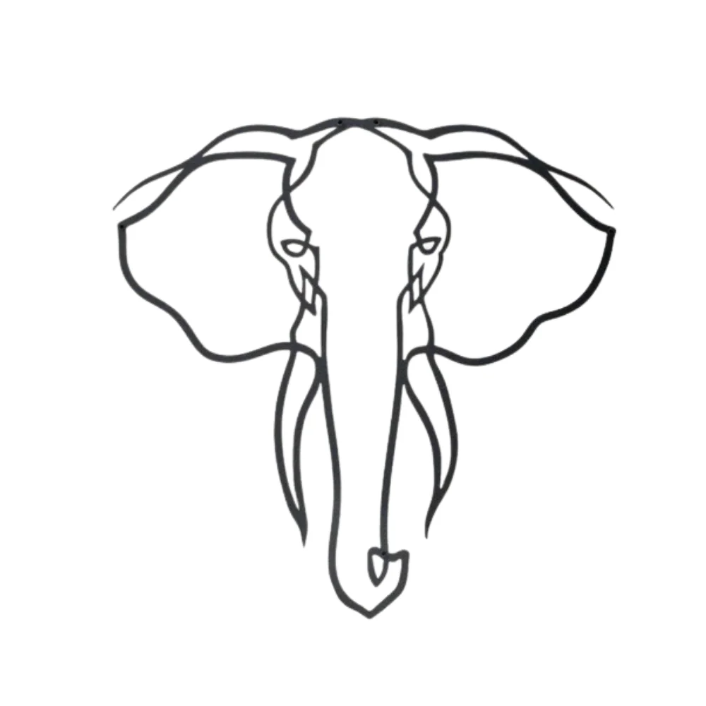 

Wall Decor Creative Design Awarded Elephant Easy to Use Metal Black Paint Decoration Modern Industrial Interior Architect