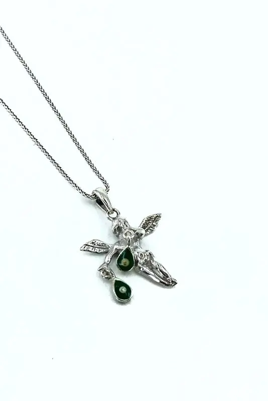 

60 cm Long Silver Chain Angel Silver Necklace