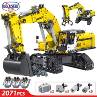 2071pcs technical city remote control crawler excavator car truck model building block rc engineering vehicle brick toy for kids