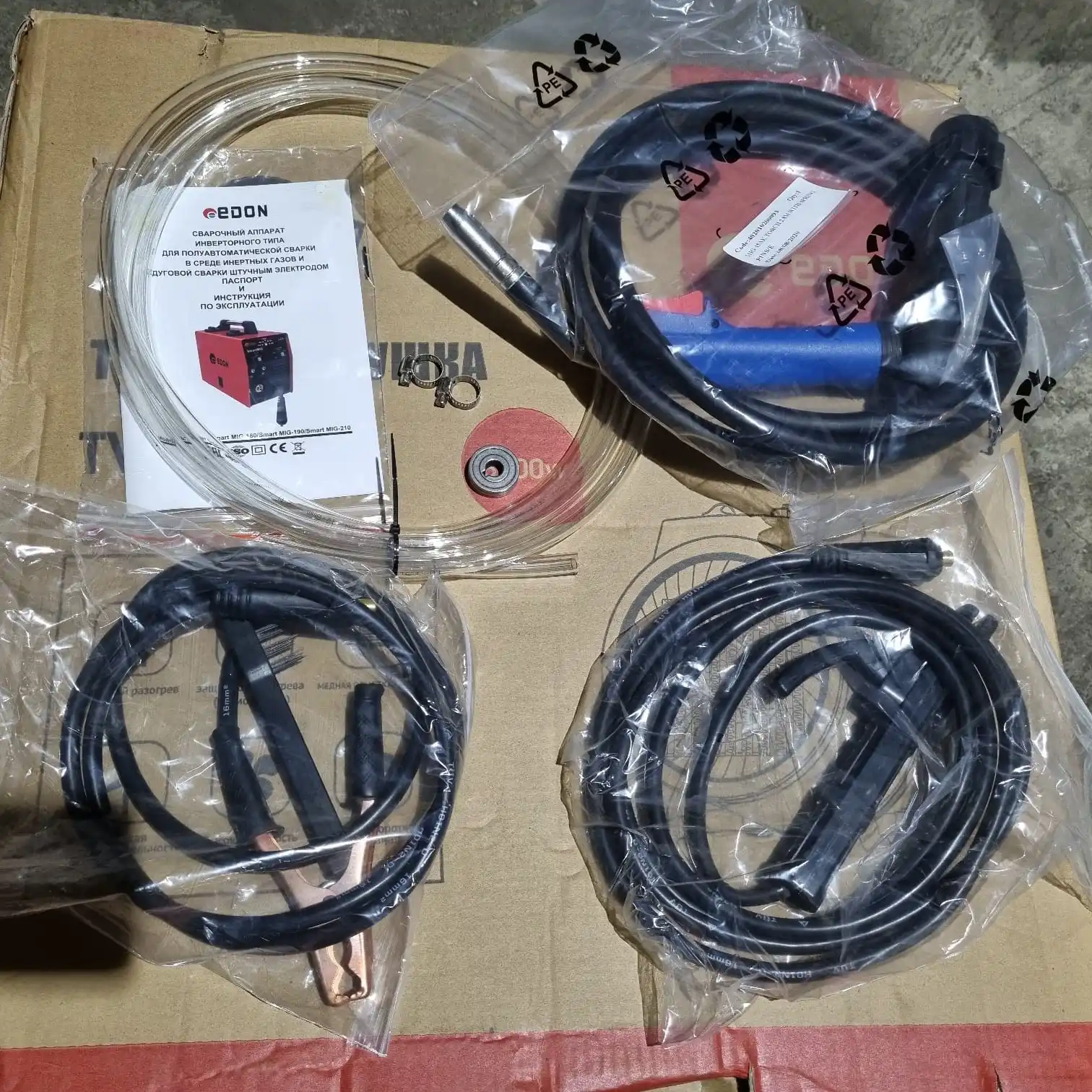 Semi-Automatic inverter welding machine Edon smart MiG-210 4 in 1 MIG/mag/FCAW/MMA portable | Инструменты