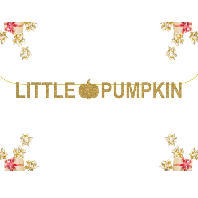 

Маленькая тыква, искусственная тыква, золотой баннер для вечеринки на Хэллоуин, персонализированная блестящая открытка, баннер для Счастли...