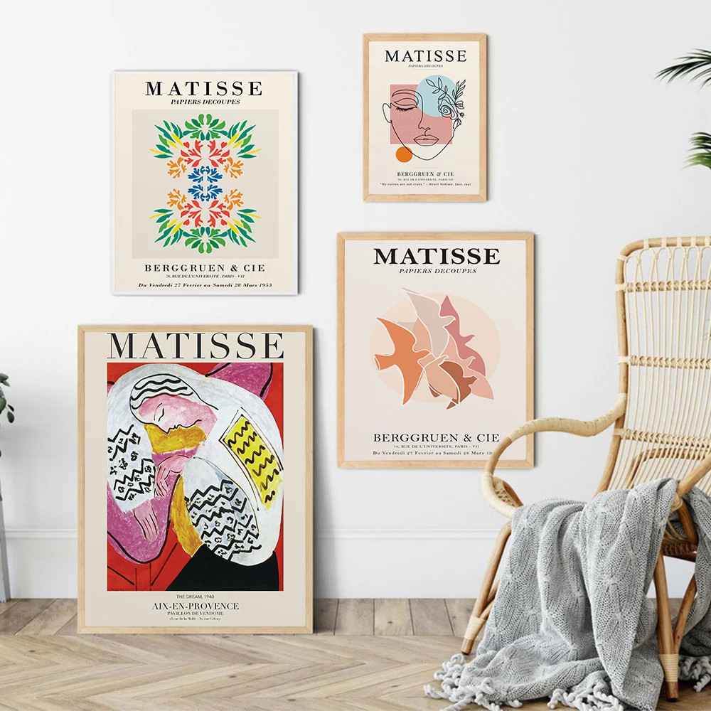 

Abstract Botanical Poster Vintage Flower Canvas Painting Matisse Art Print Scandinavian Wall Picture For Living Room Home Decor