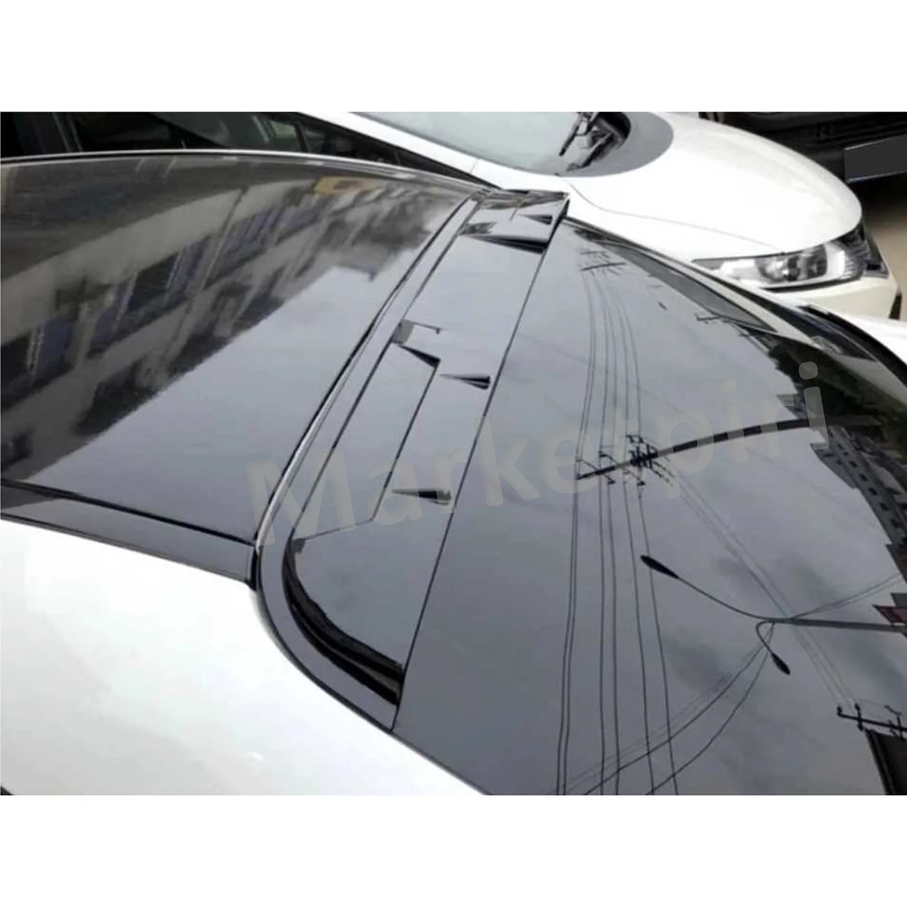 

For Mercedes W205 2015~2021 Roof Upper Window Spoiler Car Accessory High Quality Aftermarket Product Piano Black