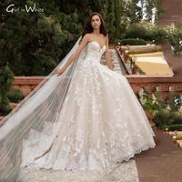 romantic lace appliques wedding dress sweetheart neck corset back bride dresses a line vintage bridal gown vestido de novia