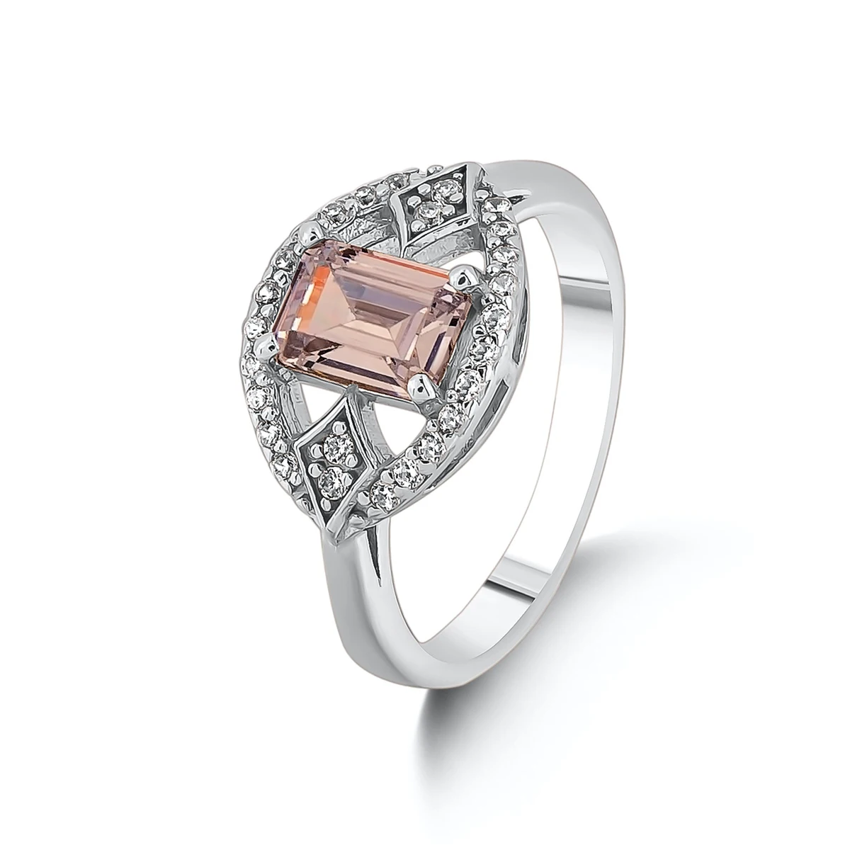 

Women Silver Handmade Ring With Baguette Solid 925 Sterling Silver