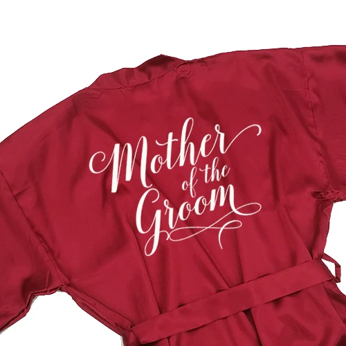 mother groom Sisbigdey Burgundy Satin Kimono Robes women short pajamas dressing gown wine red Bridesmaid Gift team bride Bridal Party Robes - Цвет: mother groom
