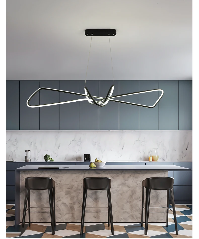 Creative Modern Led Chandeliers For Dining Room Golden Long Table Hanging Light Kitchern Living Home Indoor Ceiling Pendant Lamp grey chandelier