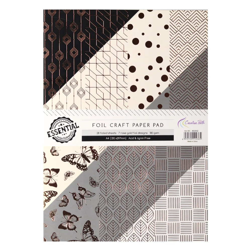 CRZCrafter A4 Фольга Дизайн Скрапбукинг крафт бумага Pad 28 листов DIY Cardmaking фон шаблон