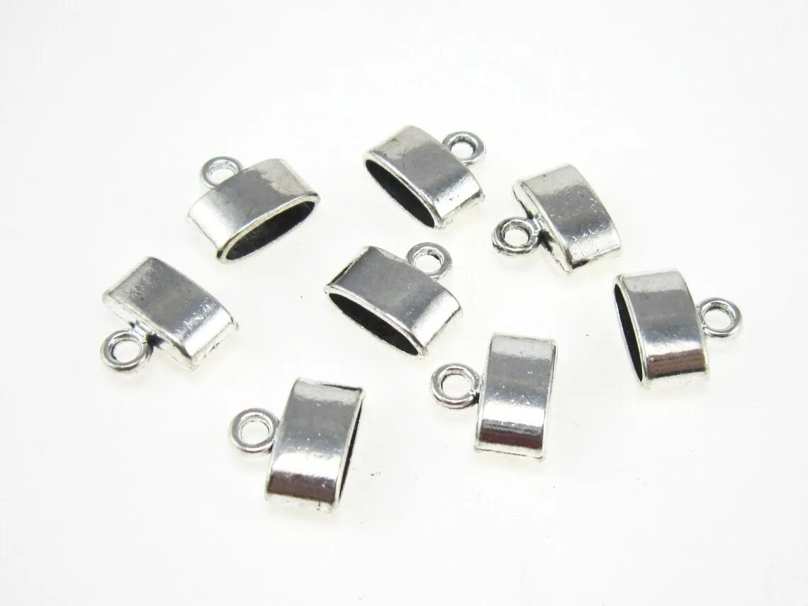 

10pcs 10pcs End caps Bracelet clasp 10x3.6mm Flat leather connector cord end tassel findings RB311