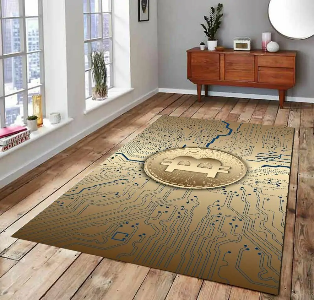 

Ковер с рисунком биткоина 4, нескользящий ковер для пола, ковер для подростков, ТУРЕЦКИЙ КОВЕР