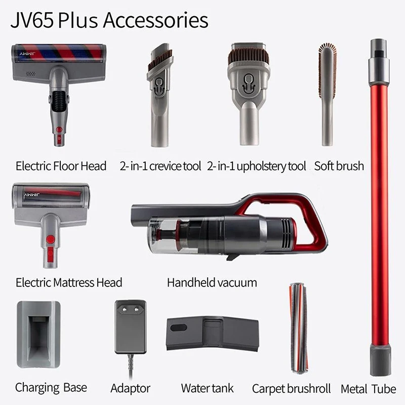 

JIMMY JV65 Plus Cordless Handheld Vacuum Cleaner 2 in1 Vacuum Mop with 145AW Suction 500W Digital Brushless Motor 70Min Use Time