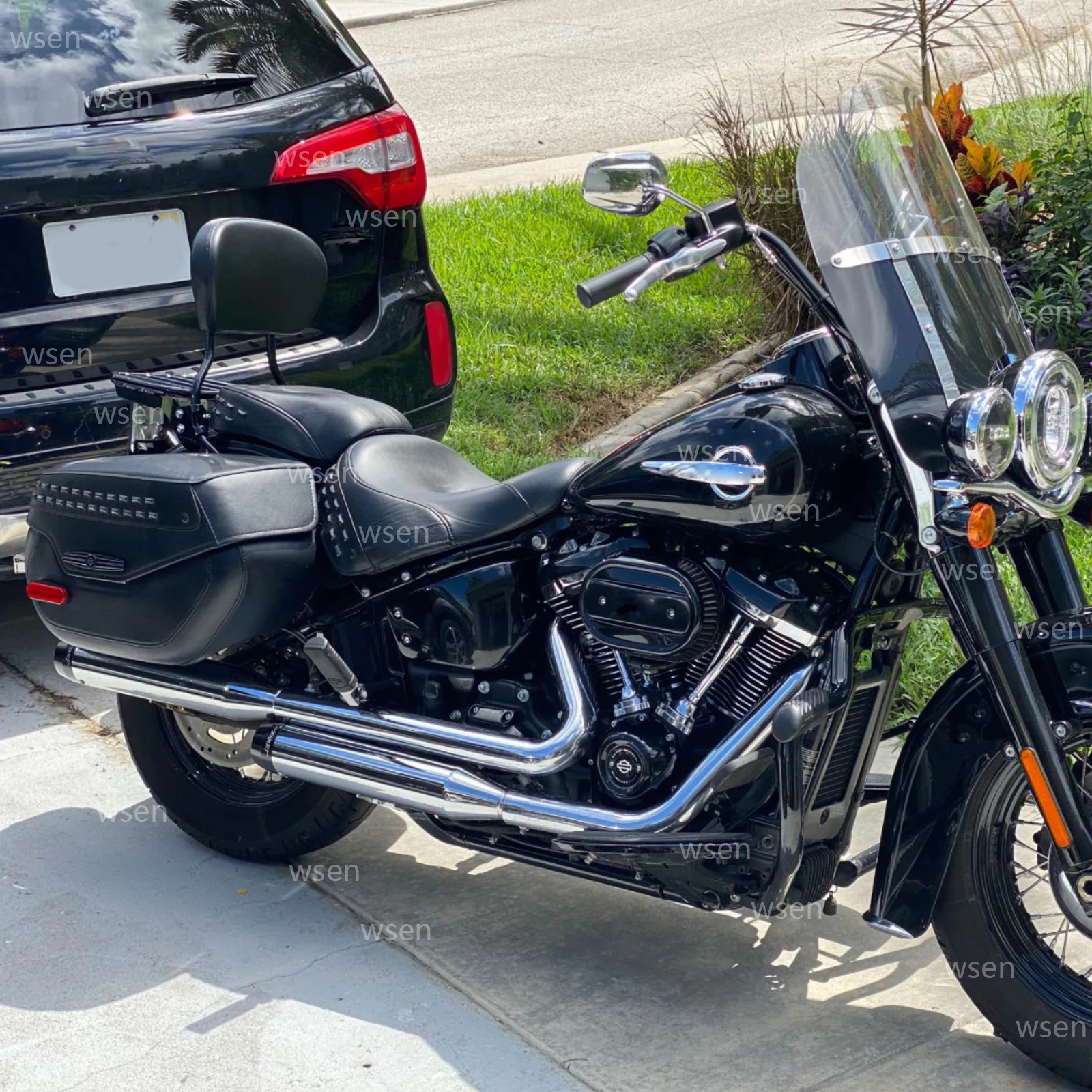 Черная Съемная стандартная высота спинка для пассажира Wsen Harley 2018-UP Softail FLDE FLHC FLHCS