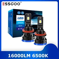 essgoo h11 led headlight h8 led car light h9 auto turbo lamp 16000lm 6500k headlights bulbs low high beam car fog lights 2pcs