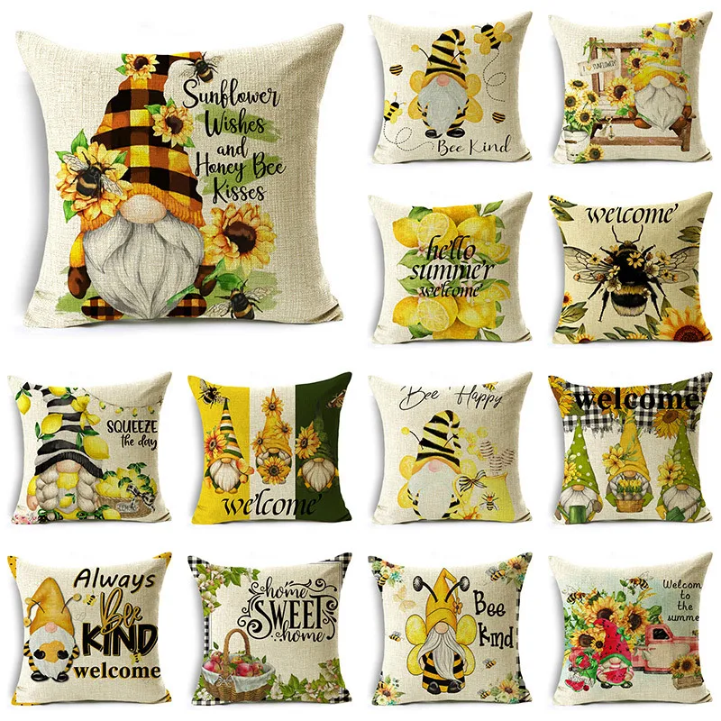 

Amazon Vintage Pillow Cover Home Sofa Bedroom Bedside Decor Sunflower Gnome Cushion Cover40*40cm/45*45cm/50*50cm