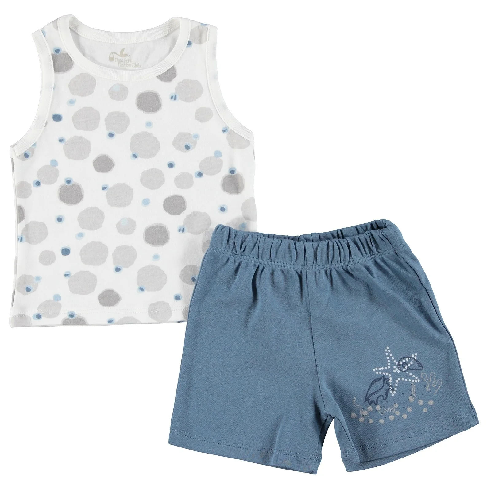 Ebebek/модный клубный комплект с шортами без рукавов для маленьких мальчиков в