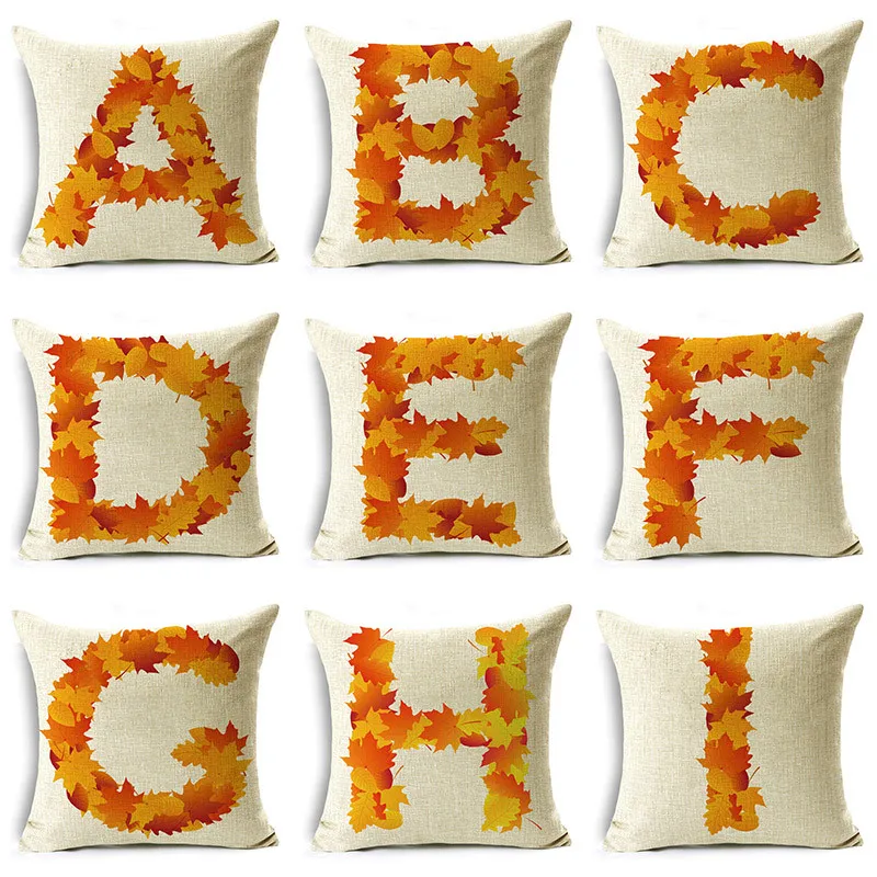 

Наволочка в виде кленового листа с алфавитом, 40 см/45 см и 50 см