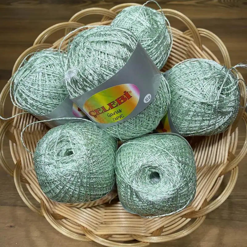 Çelebi Garus пряжа 6x83gr 232mt Кружева Вышивка ручная вязка крючком нить % 100 блестящий из