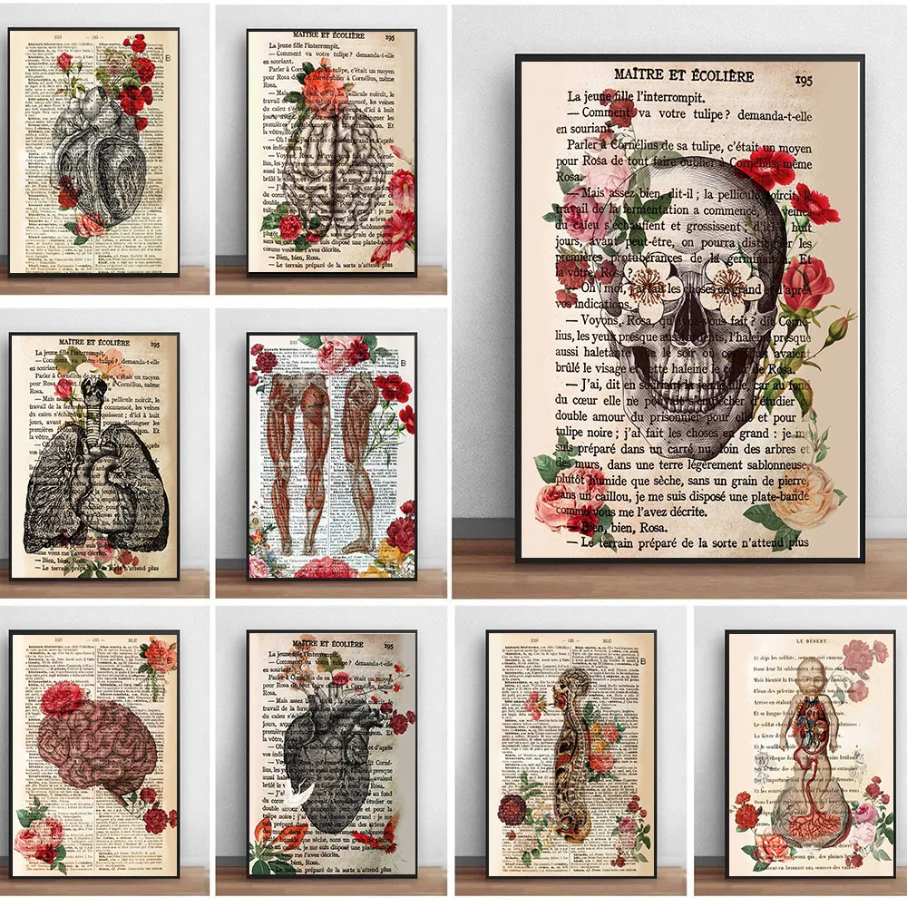 Художественный постер с анатомии человека настенная Картина на холсте